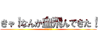 きゃ！なんか血飛んできた！ (鉄の匂いがする)