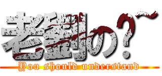 老劉の嘿~ (You should understand)