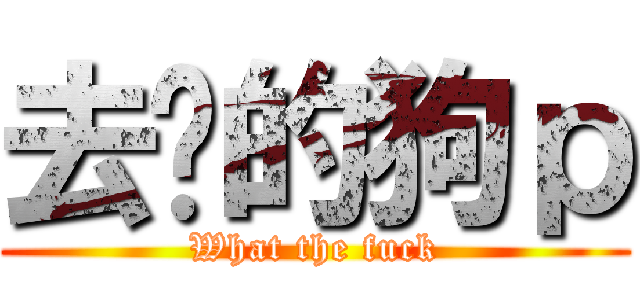 去抳的狗ｐ (What the fuck)
