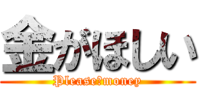 金がほしい (Please　money)