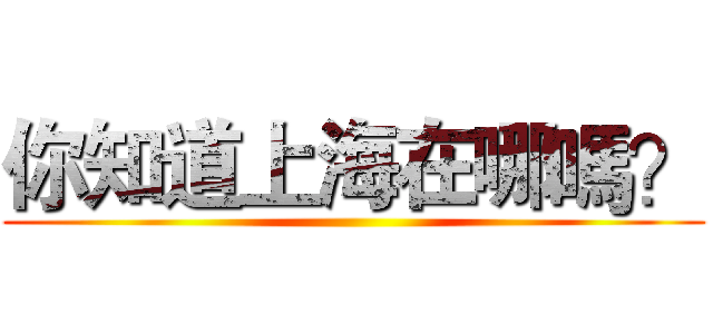 你知道上海在哪嗎？ ()