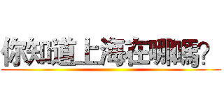 你知道上海在哪嗎？ ()
