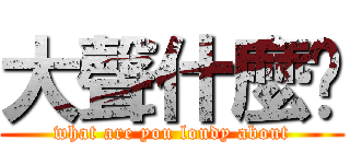 大聲什麼啦 (what are you loudy about)