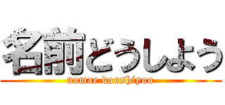 名前どうしよう (namae doushiyou)