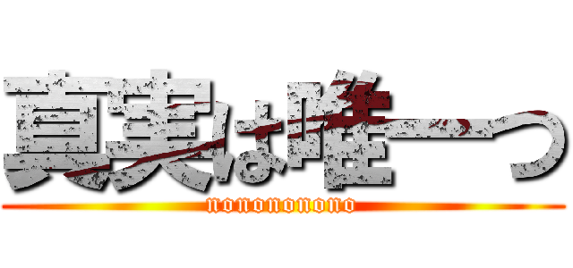 真実は唯一つ (nonononono)