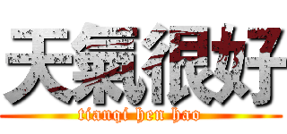天氣很好 (tianqi hen hao)
