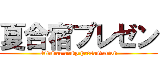 夏合宿プレゼン (summer camp presentation)