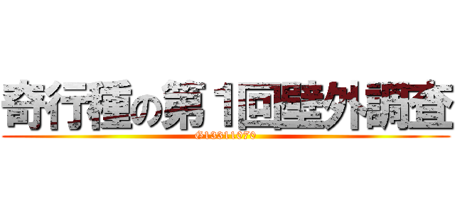 奇行種の第１回壁外調査 (G13311070)