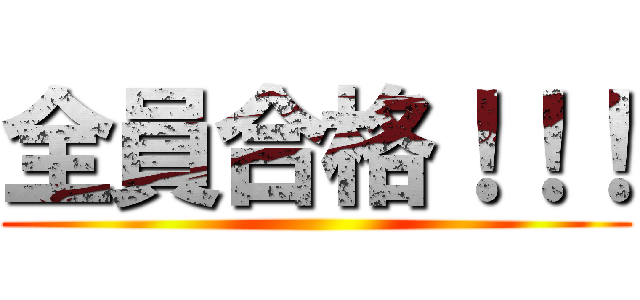 全員合格！！！ ()