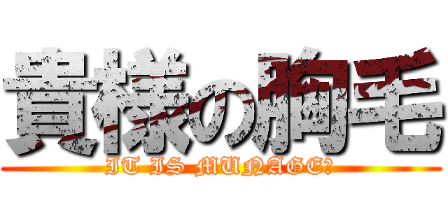 貴様の胸毛 (IT IS MUNAGE！)