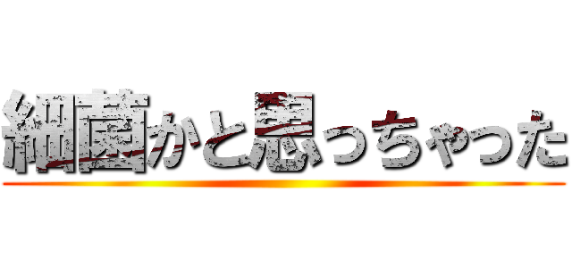 細菌かと思っちゃった ()
