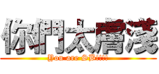 你們太膚淺 (You are SB!!!!)
