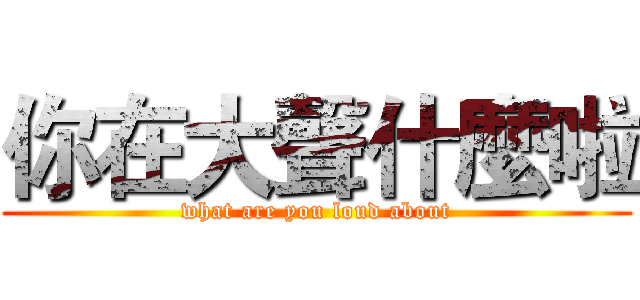 你在大聲什麼啦 (what are you loud about)