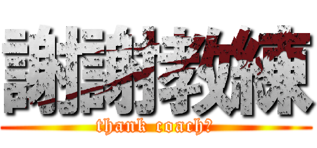 謝謝教練 (thank coach！)