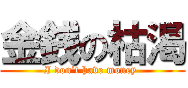 金銭の枯渇 (I don’t have money )