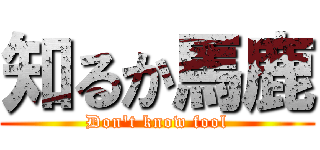 知るか馬鹿 (Don\'t know fool)
