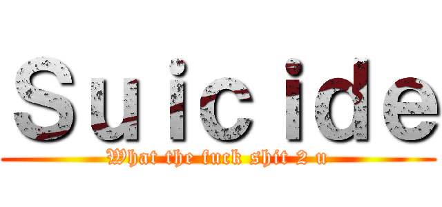 Ｓｕｉｃｉｄｅ (What the fuck shit 2 u)