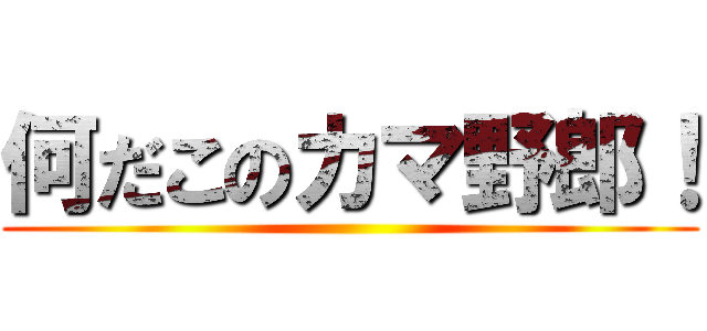 何だこのカマ野郎！ ()