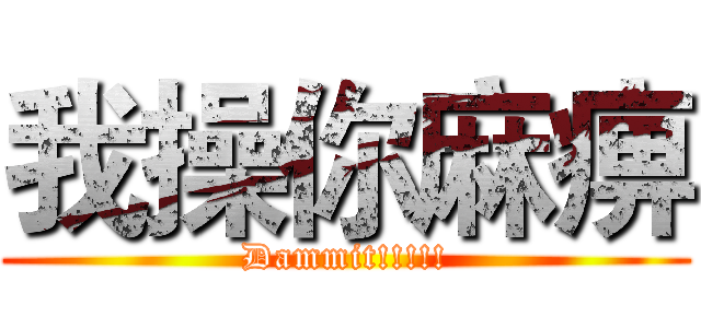我操你麻痹 (Dammit!!!!!)