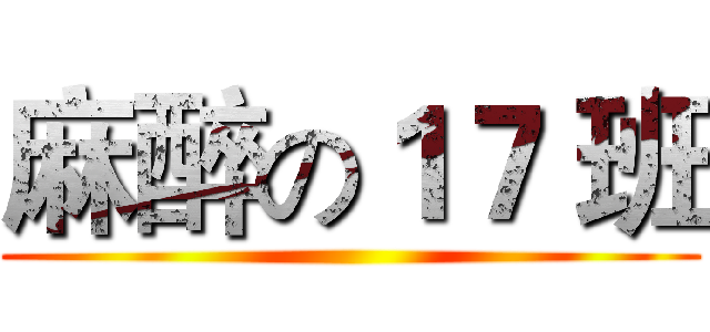 麻醉の１７ 班 ()