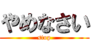やめなさい (stop)