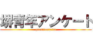 堺青年アンケート (questionnaire)