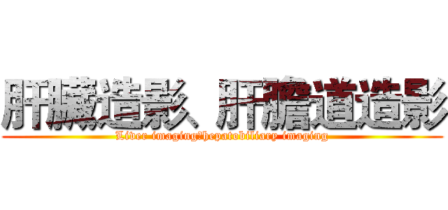 肝臟造影、肝膽道造影 (Liver imaging、hepatobiliary imaging)