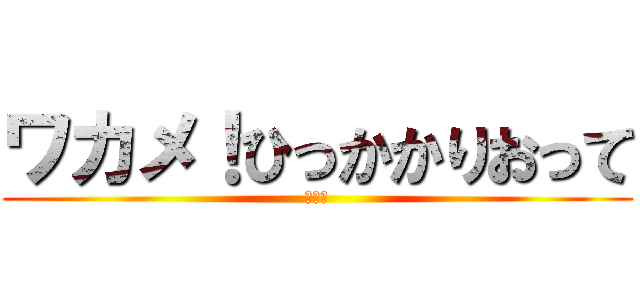 ワカメ！ひっかかりおって (バーイ)