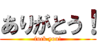 ありがとう！ (fuck you!)