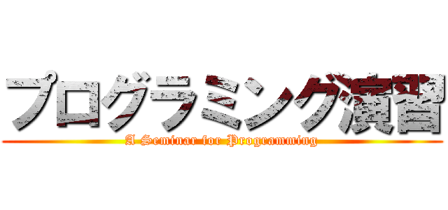 プログラミング演習 (A Seminar for Programming)