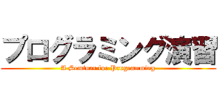 プログラミング演習 (A Seminar for Programming)