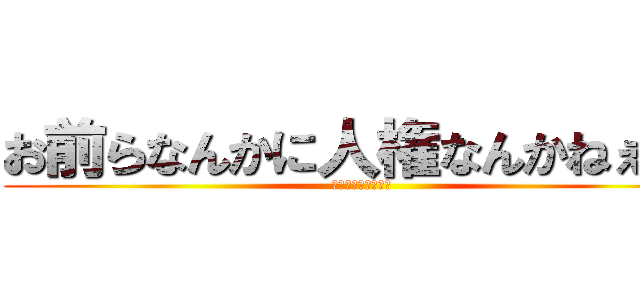 お前らなんかに人権なんかねぇ！！ (いや、おつりん！ｗ)