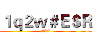 １ｑ２ｗ＃Ｅ＄Ｒ (MIS)