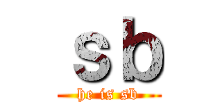 ｓｂ (he is sb)