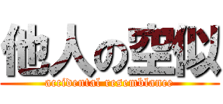 他人の空似 (accidental resemblance)