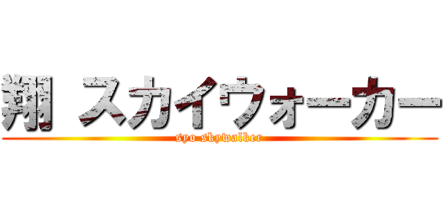 翔 スカイウォーカー (syo skywalker)