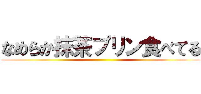 なめらか抹茶プリン食べてる ()