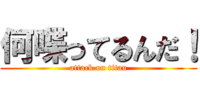 何喋ってるんだ！ (attack on titan)