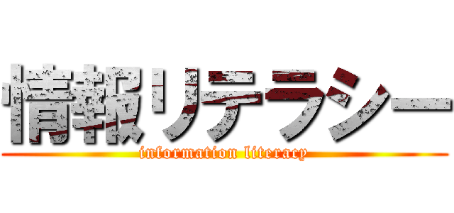 情報リテラシー (information literacy)