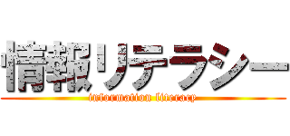 情報リテラシー (information literacy)
