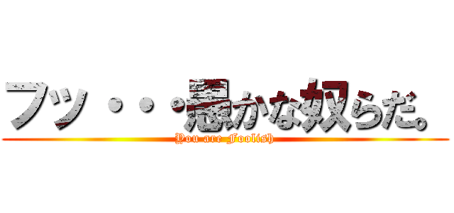 フッ・・・愚かな奴らだ。 (You are Foolish)