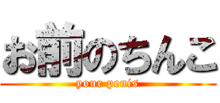 お前のちんこ (your penis)