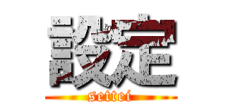 設定 (settei)