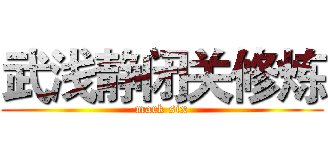 武浅静闭关修炼 (mark six)