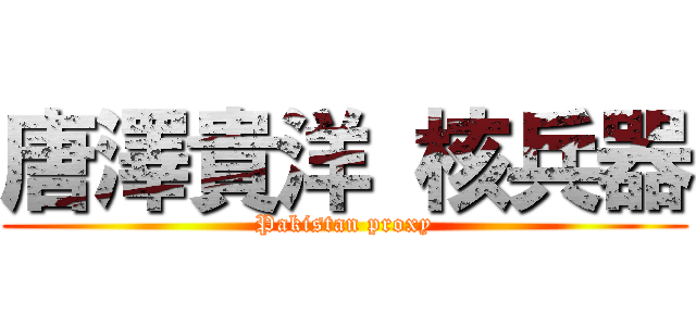 唐澤貴洋 核兵器 (Pakistan proxy)