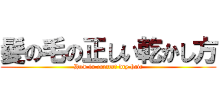 髪の毛の正しい乾かし方 (How to correct dry hair)