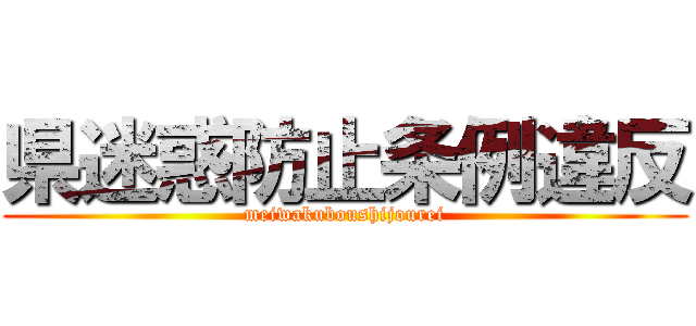 県迷惑防止条例違反 (meiwakuboushijourei)