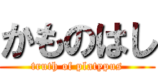 かものはし (truth of platypus)