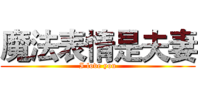魔法表情是夫妻 (I love you)