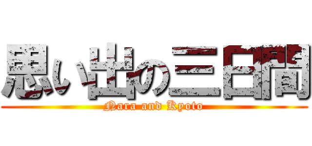 思い出の三日間 (Nara and Kyoto)